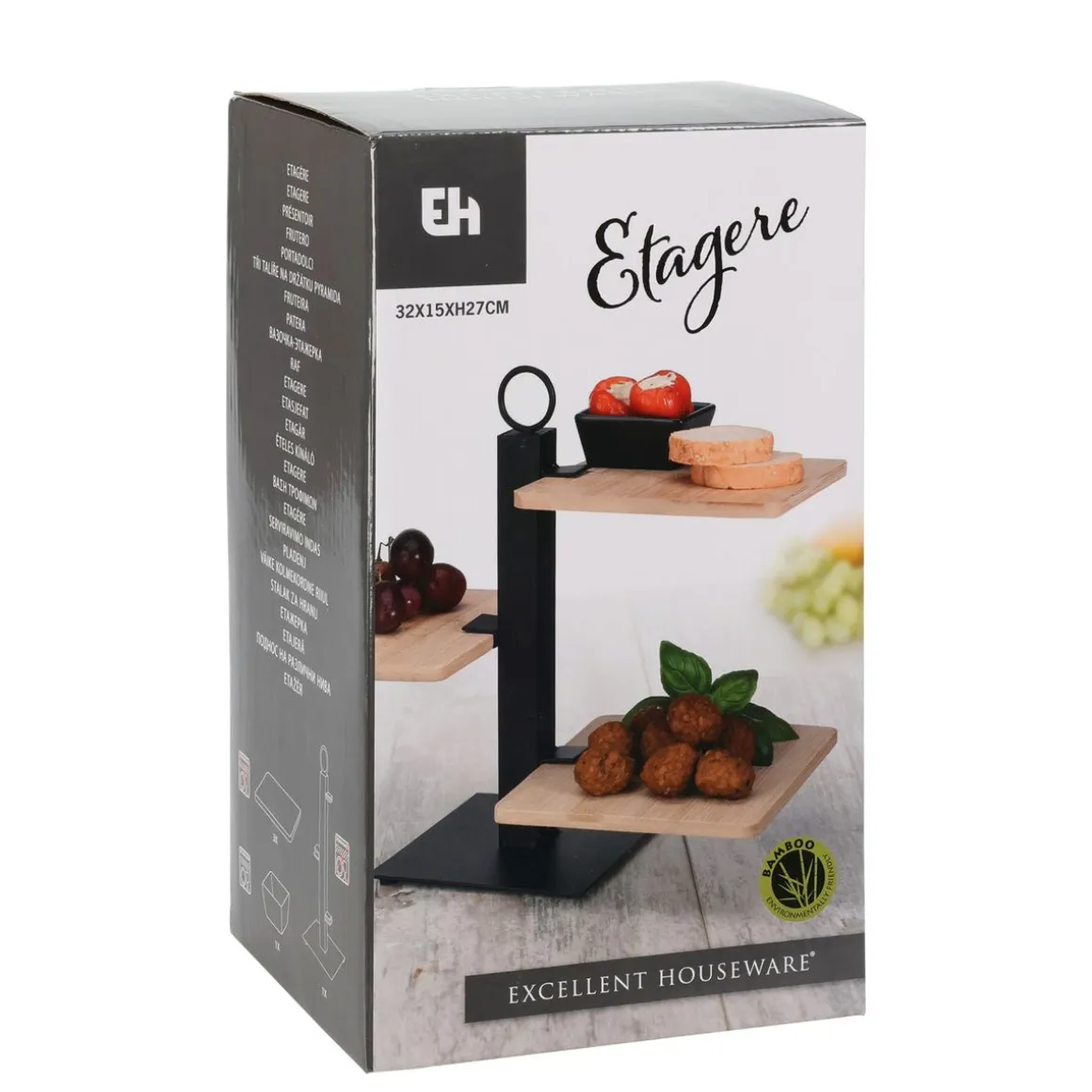 Etagere Bambus 3-stöckig