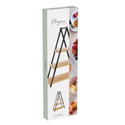 Etagere Bambus 3-stöckig natur/schwarz