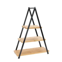 Etagere Bambus 3-stöckig natur/schwarz