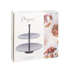 Etagere 2-stöckig 26 cm schwarz