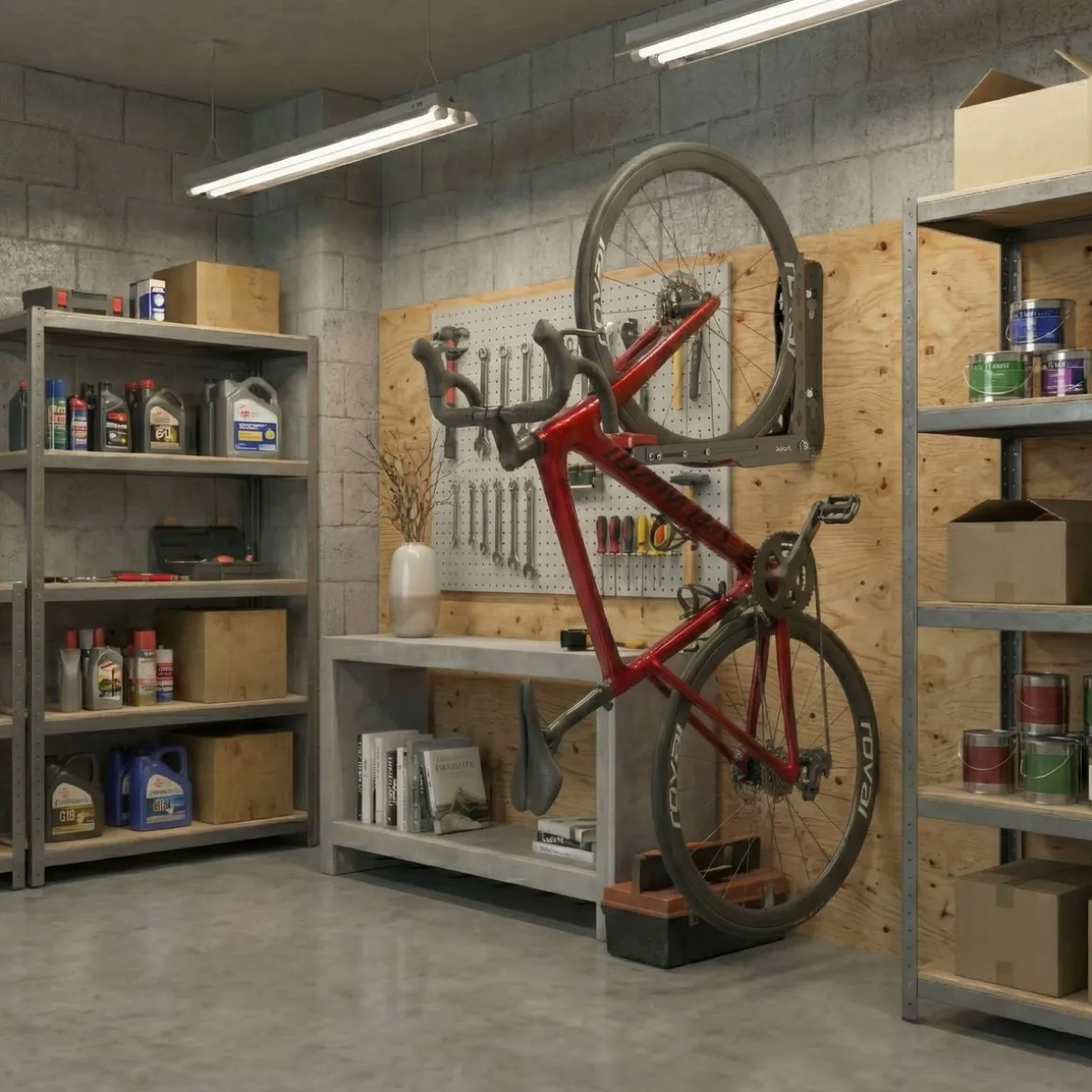 Fahrrad Wandhalterung schwenkbar 30 kg schwarz/rot