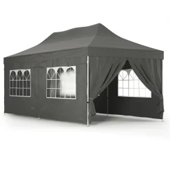 Faltpavillon DINA 6 x 3 m anthrazit inkl. 4 Seitenwände