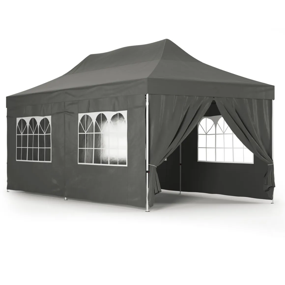 Faltpavillon DINA 6 x 3 m anthrazit inkl. 4 Seitenwände