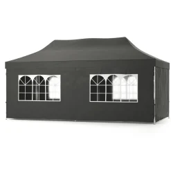 Faltpavillon DINA 6 x 3 m anthrazit inkl. 4 Seitenwände