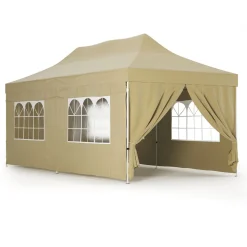 Faltpavillon DINA 6 x 3 m beige inkl. 4 Seitenwände