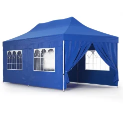 Faltpavillon DINA 6 x 3 m blau inkl. 4 Seitenwände