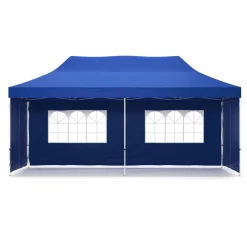 Faltpavillon DINA 6 x 3 m blau inkl. 4 Seitenwände