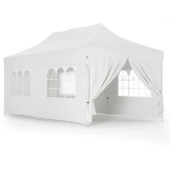 Faltpavillon DINA 6 x 3 m weiss inkl. 4 Seitenwände
