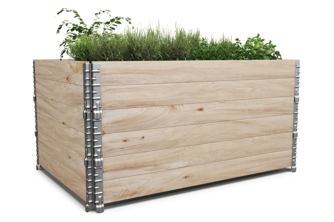 Faltrahmen für Hochbeet Holz 120 x 80 x 20 cm 3er Set