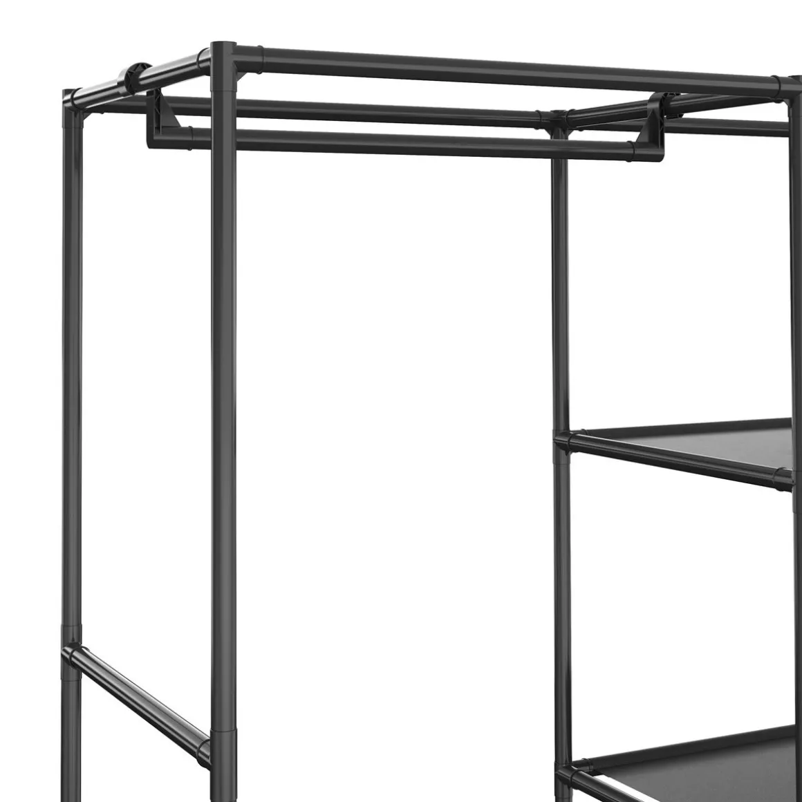 Faltschrank mit rollbaren Türen 105 x 168 cm schwarz