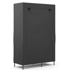 Faltschrank mit rollbaren Türen 105 x 168 cm schwarz