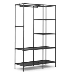Faltschrank mit rollbaren Türen 105 x 168 cm schwarz