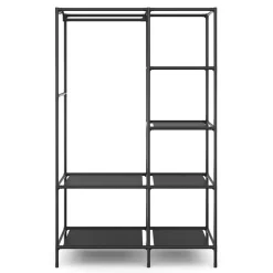 Faltschrank mit rollbaren Türen 105 x 168 cm schwarz