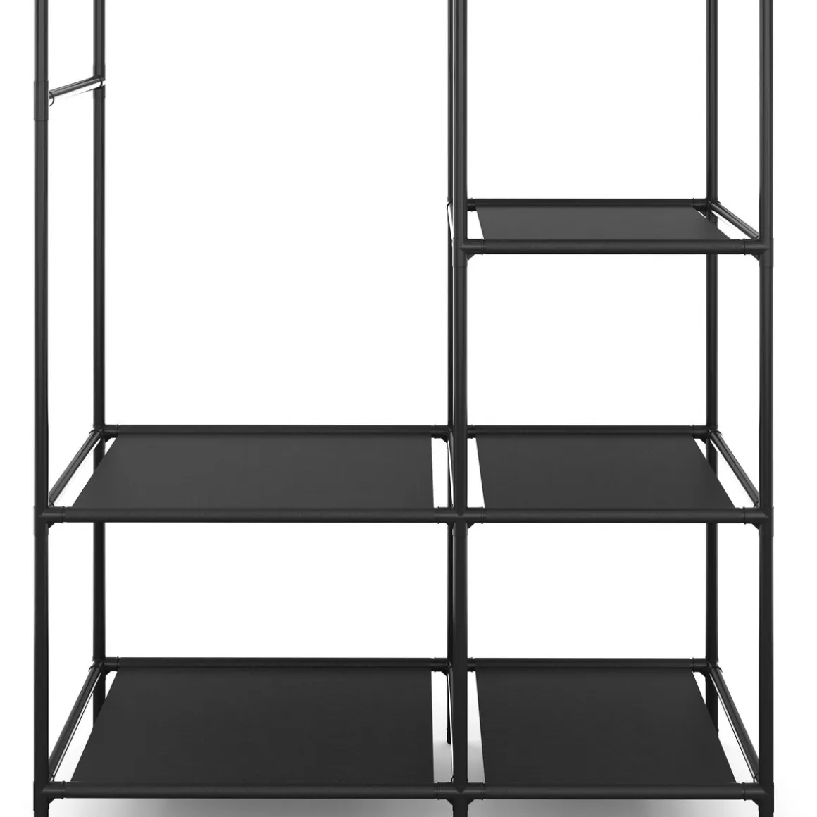 Faltschrank mit rollbaren Türen 105 x 168 cm schwarz