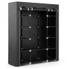 Faltschrank mit rollbaren Türen 150 x 175 cm schwarz