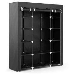 Faltschrank mit rollbaren Türen 150 x 175 cm schwarz