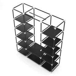 Faltschrank mit rollbaren Türen 150 x 175 cm schwarz