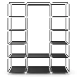 Faltschrank mit rollbaren Türen 150 x 175 cm schwarz