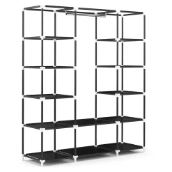 Faltschrank mit rollbaren Türen 150 x 175 cm schwarz