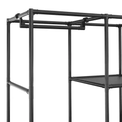 Faltschrank mit rollbaren Türen 85 x 168 cm schwarz