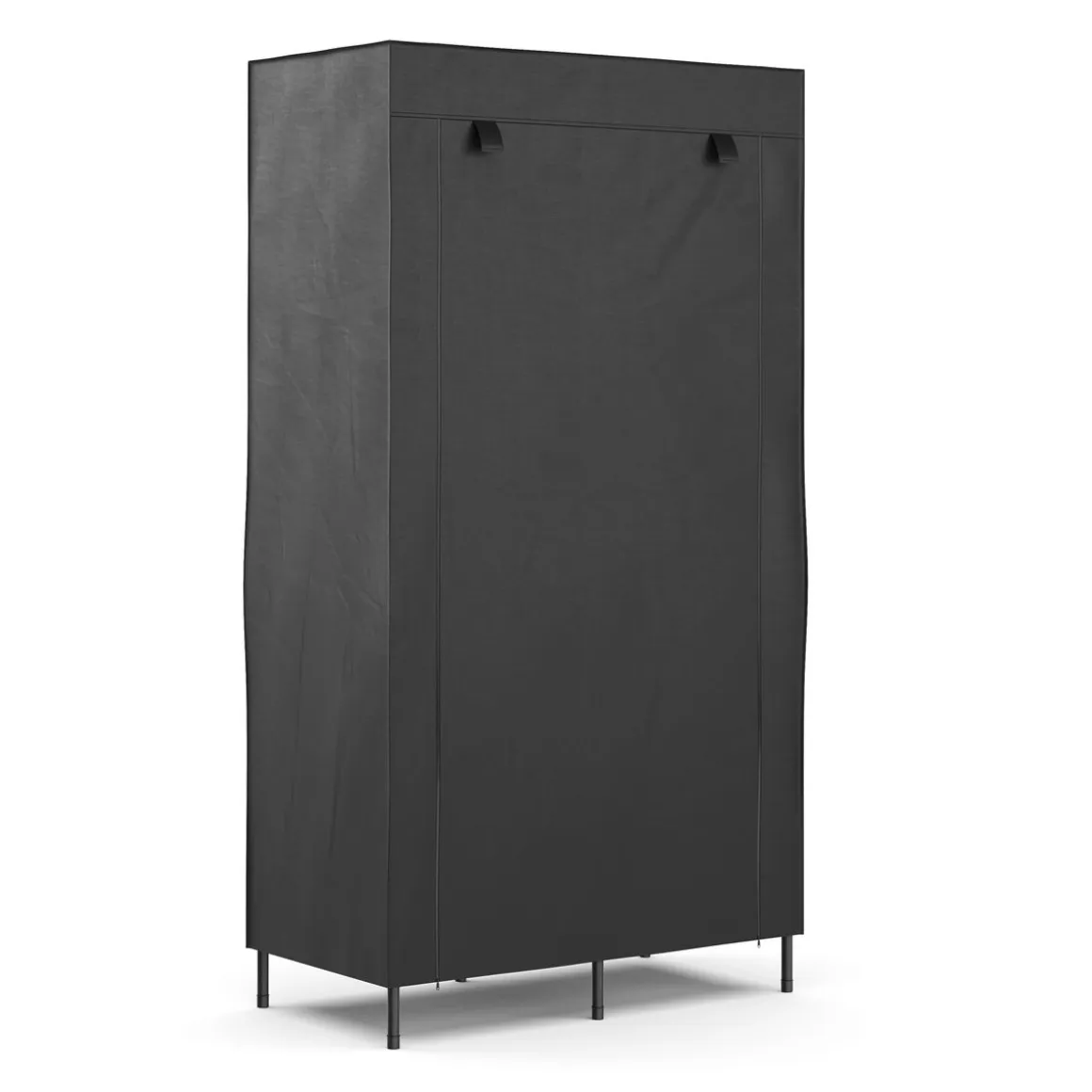Faltschrank mit rollbaren Türen 85 x 168 cm schwarz