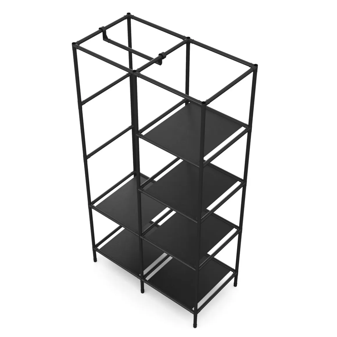 Faltschrank mit rollbaren Türen 85 x 168 cm schwarz