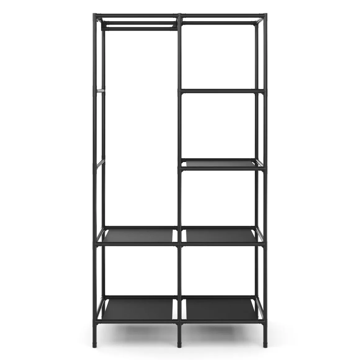 Faltschrank mit rollbaren Türen 85 x 168 cm schwarz
