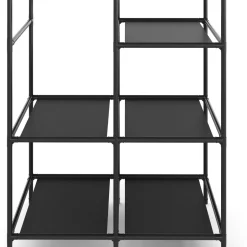 Faltschrank mit rollbaren Türen 85 x 168 cm schwarz