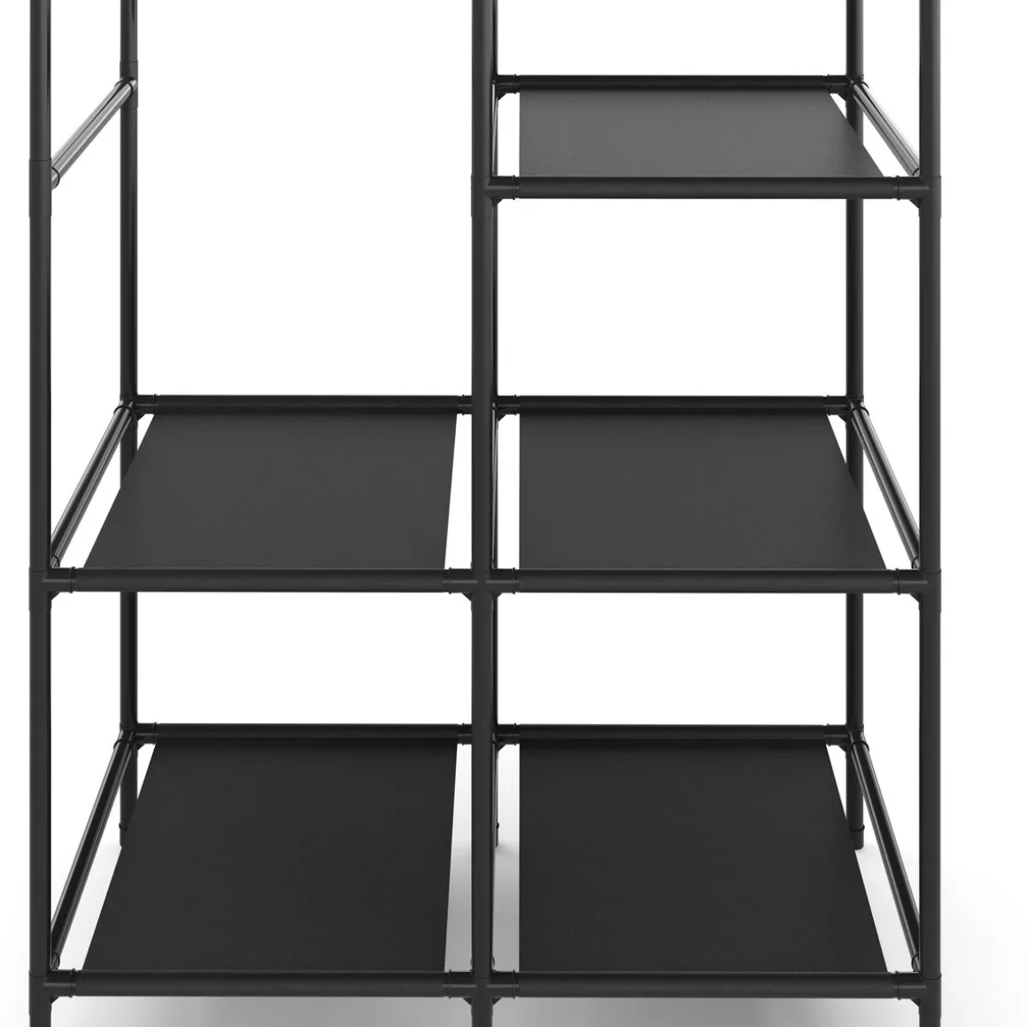 Faltschrank mit rollbaren Türen 85 x 168 cm schwarz