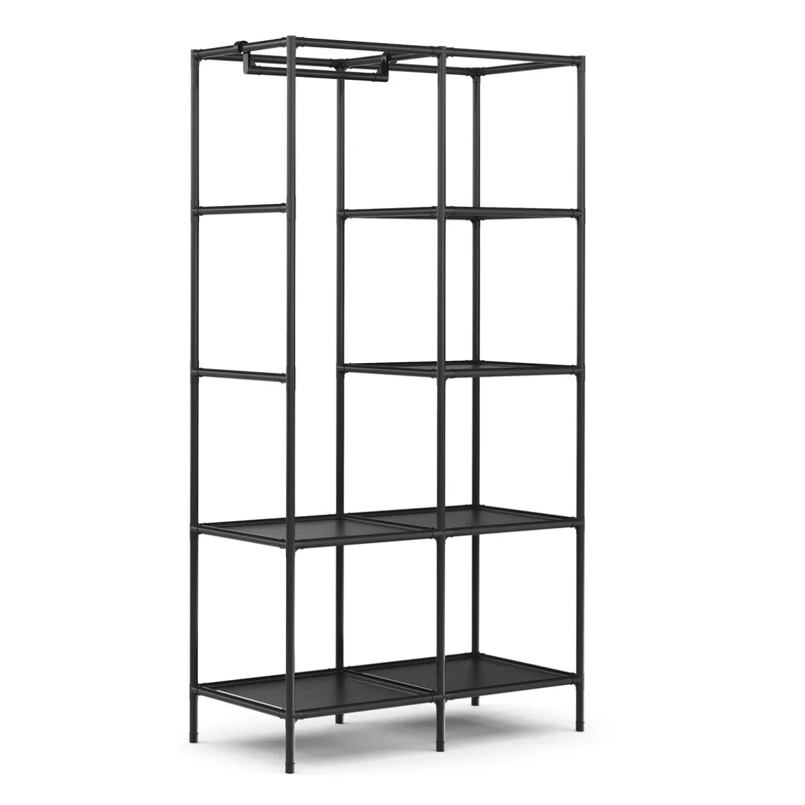 Faltschrank mit rollbaren Türen 85 x 168 cm schwarz