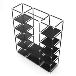 Faltschrank 150 x 45 x 180 cm schwarz