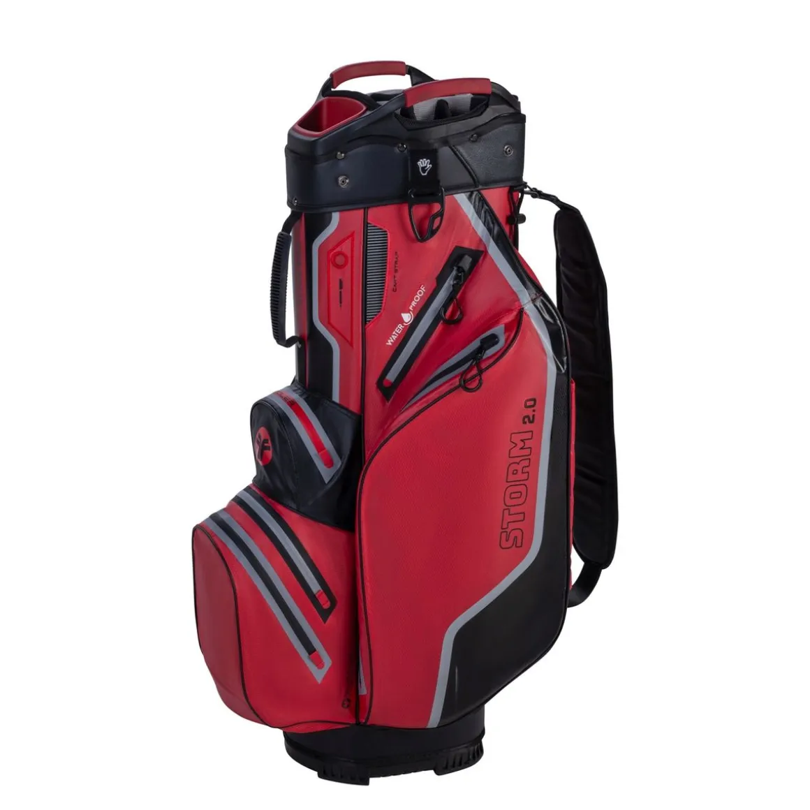 FastFold Cartbag Ultra Dry STORM 2.0 Golftasche wasserdicht rot/schwarz