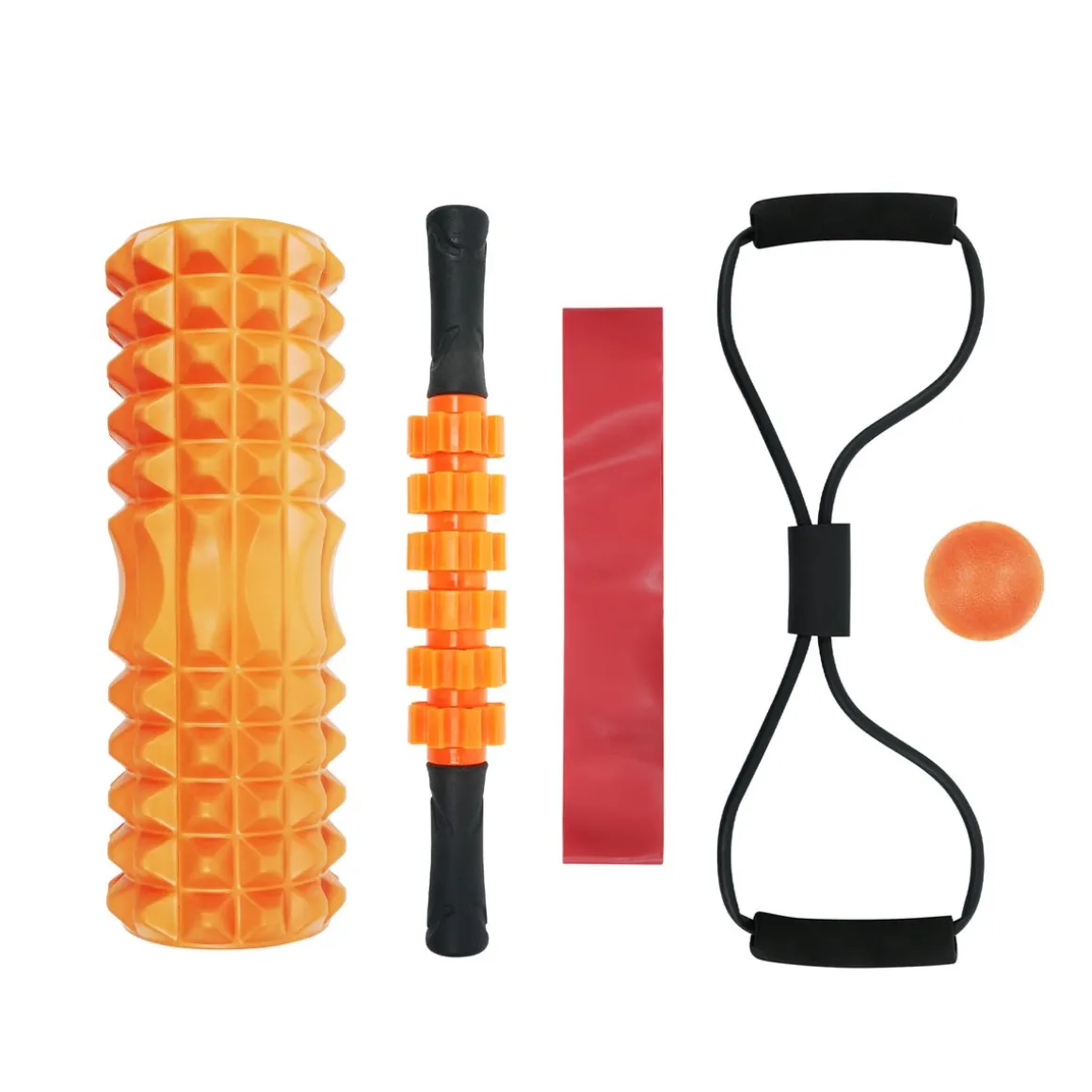 Faszienrolle Set 6-teilig orange/rot