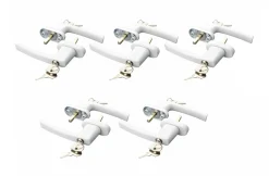 Fenstergriffe mit Schloss 10er Set weiss