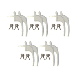 Fenstergriffe mit Schloss 10er Set weiss