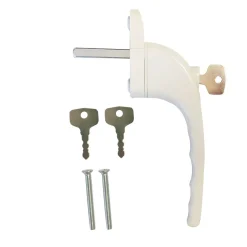 Fenstergriffe mit Schloss 10er Set weiss