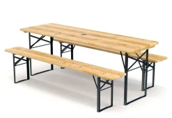 Festbank Bierzeltgarnitur mit Schirmloch 177 x 46 cm