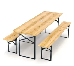 Festbank Bierzeltgarnitur mit Schirmloch 177 x 46 cm