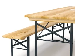 Festbank Bierzeltgarnitur mit Schirmloch 177 x 46 cm