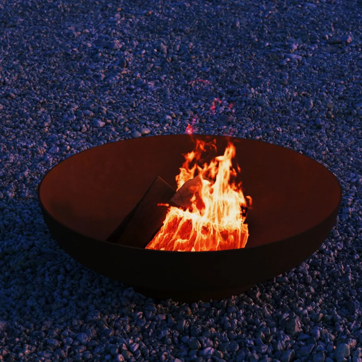 Feuerschale mit Ringsockel Ø 70 cm rostig