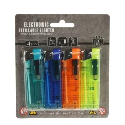 Feuerzeug nachfüllbar 4er Set bunt