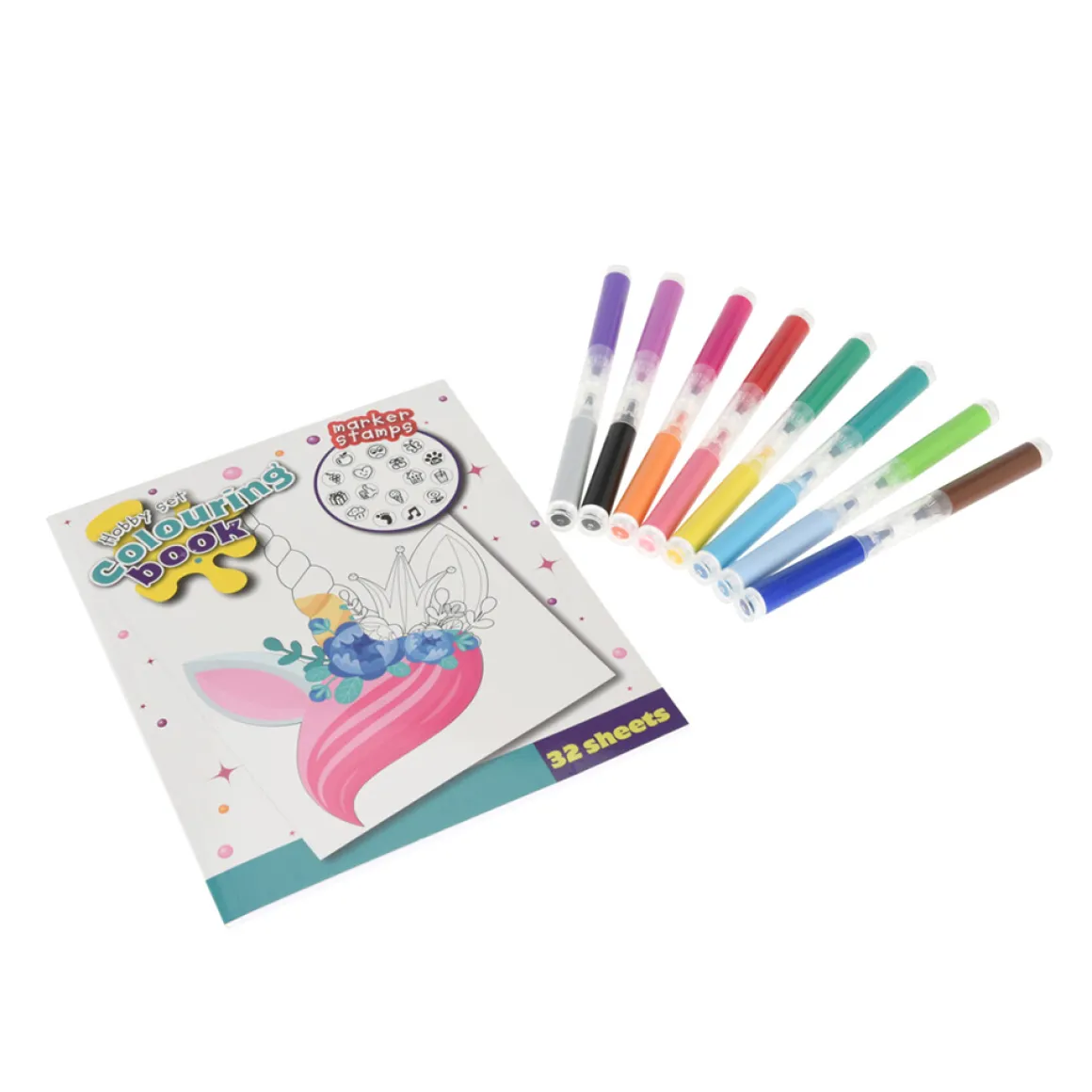 Filzstift Set mit Malbuch 17-teilig bunt
