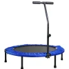 Fitness Trampolin mit Haltestange blau