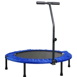Fitness Trampolin mit Haltestange blau