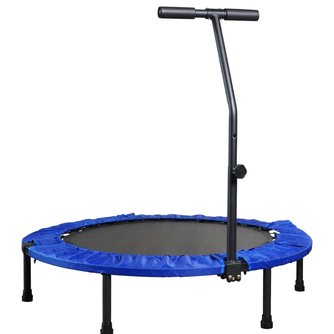 Fitness Trampolin mit Haltestange blau