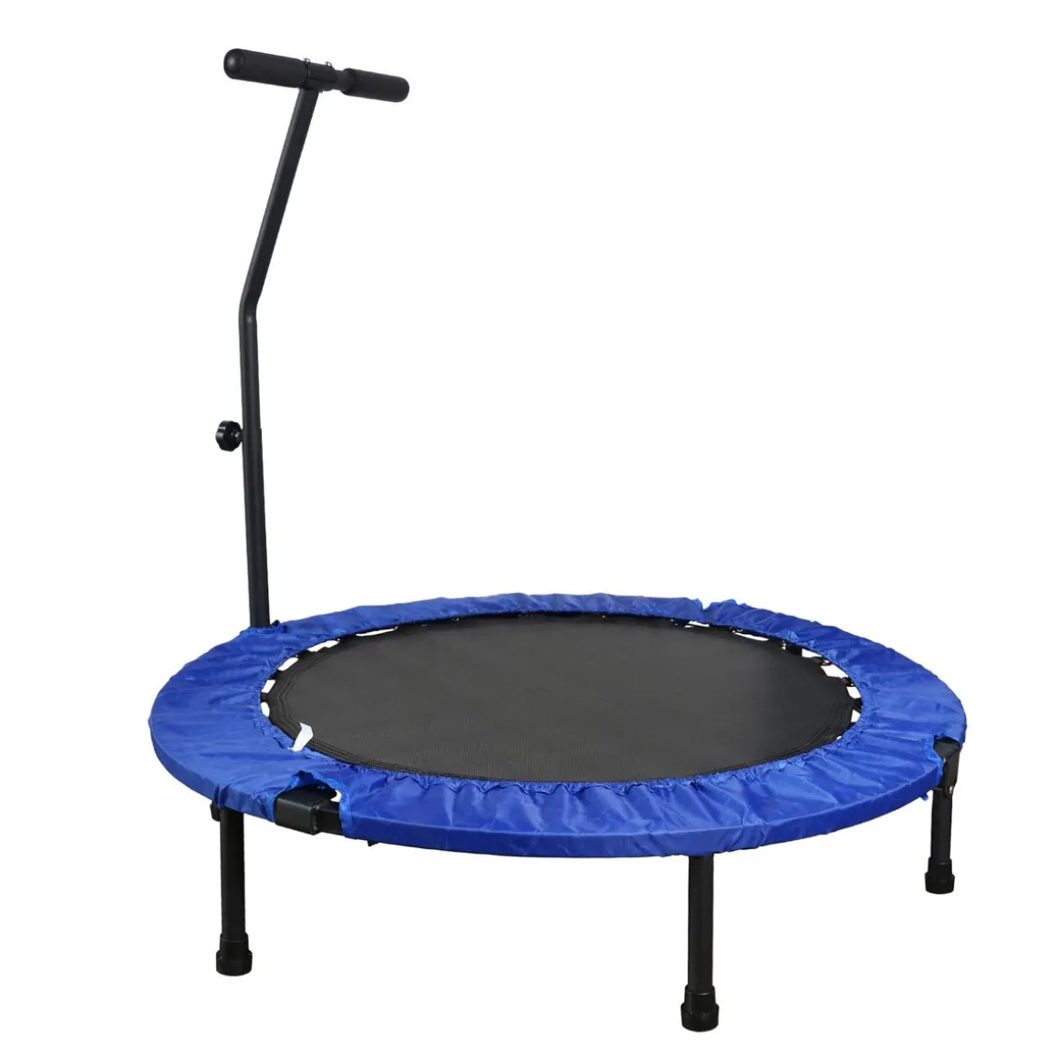Fitness Trampolin mit Haltestange blau