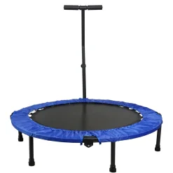 Fitness Trampolin mit Haltestange blau