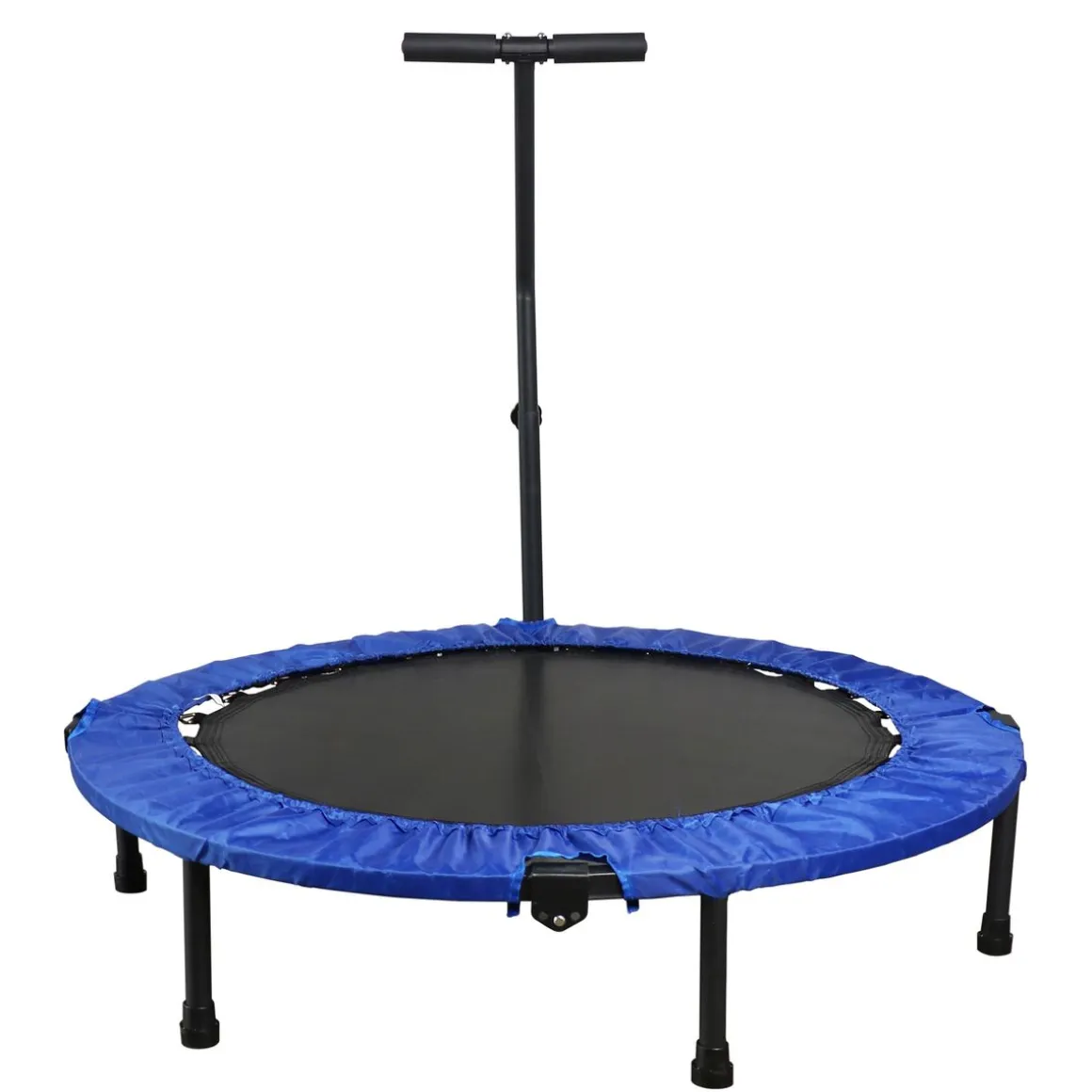 Fitness Trampolin mit Haltestange blau