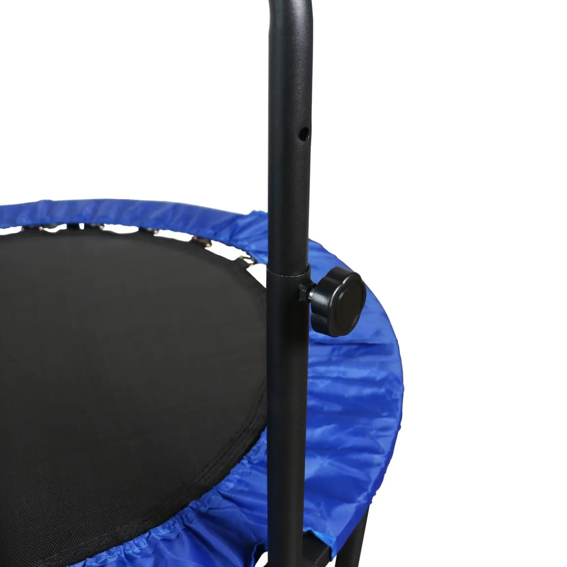 Fitness Trampolin mit Haltestange blau