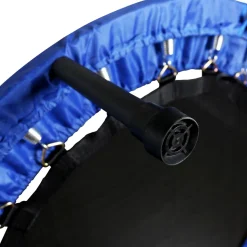 Fitness Trampolin mit Haltestange blau